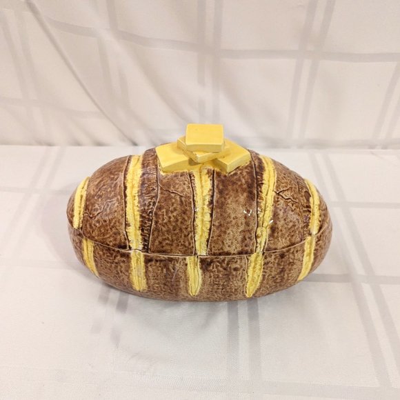 Kitchen Vintage Loaf Of Bread With Slice Butter Cookie Jar Poshmark